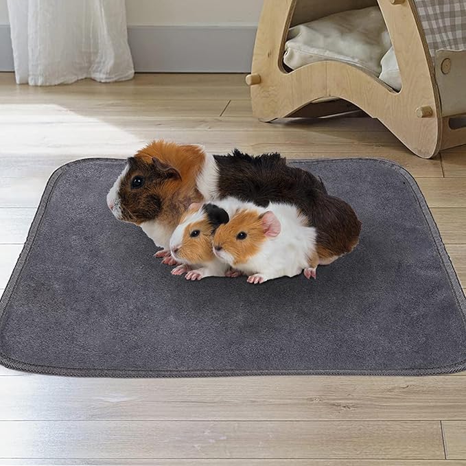 Guinea Pig Fleece Cage Liners for C&C 2x4 Habitat, Washable Reusable Guinea Pig Bedding Super Absorbent Guinea Pig Pee Pads Anti Slip Mat for Rabbit Hamster Rat - 2 Pack 57.1" x 27.6"