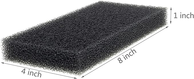 Aquarium Filter Foam Sponges Pad, 8x4x1 Inch, 4 Pieces