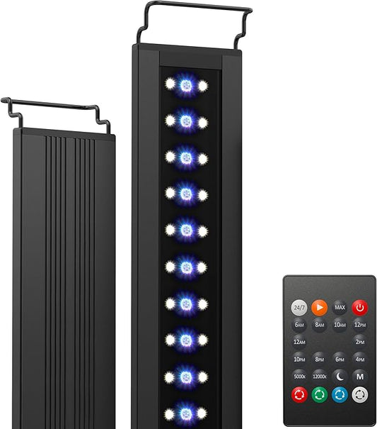 NICREW C10 24/7 LED Aquarium Light for Plants, 18-24 Inches, Full Spectrum Fish Tank Light with Timer, Brightness Adjustable