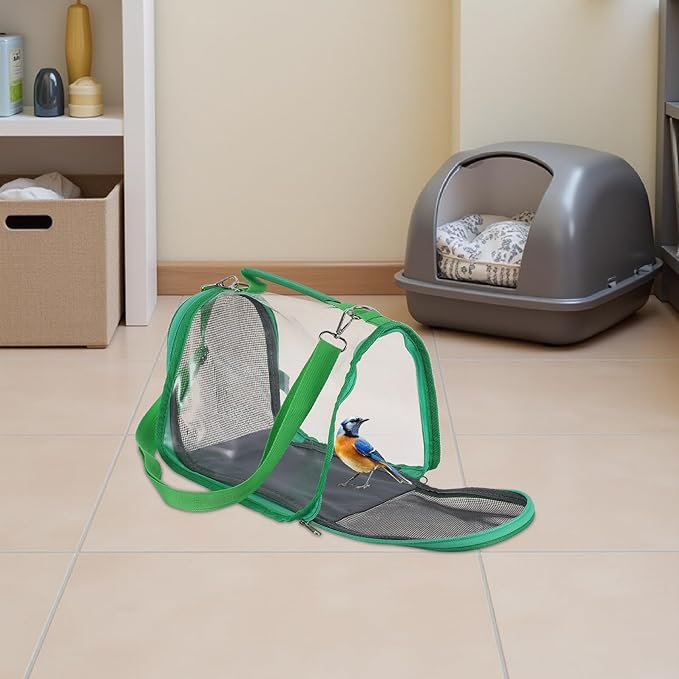 Toddmomy Portable Bird Travel Carrier Bag Lightweight Small Parrot Travel Cage Carrier for Outdoor Trips with Green Compact Design Suitable for Budgies and Small Birds
