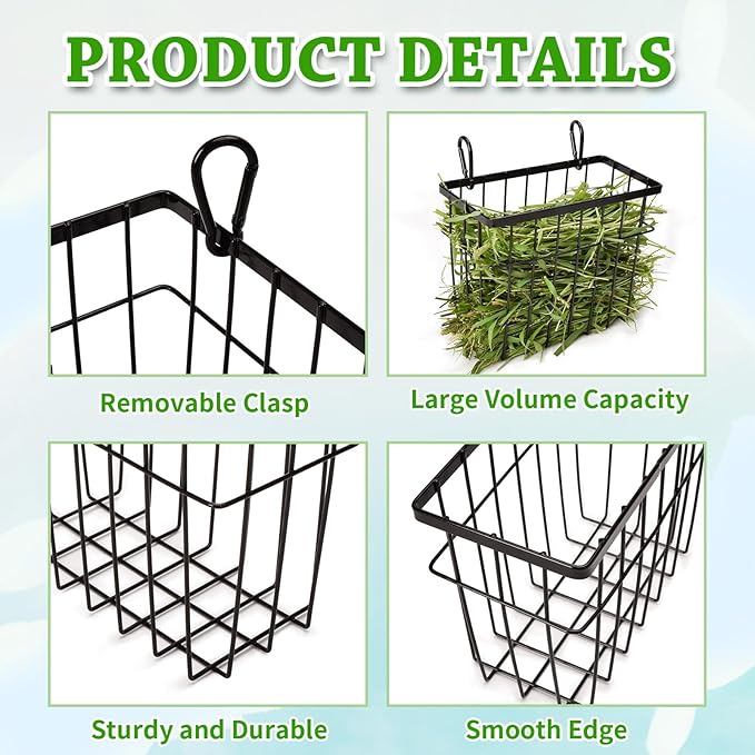 SANGLE SOPFFY Rabbit hay Feeder Small Animal Feeding Set with 350ml Water Bottle, Hay Rack for Guinea Pigs, Chinchillas