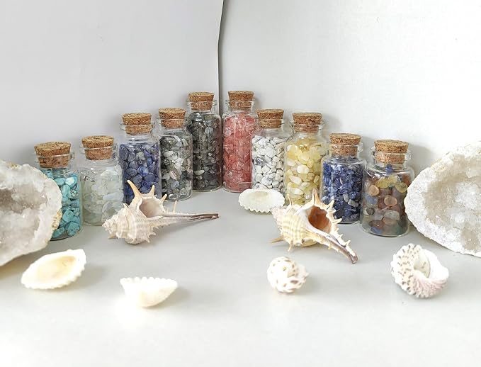 Natural Watermelon Crystal Chips Bulk 1 lb Small Tumbled Stones Crushed Crystal Pieces Decorative Stones for Vase Filler, Bottles, Crafts