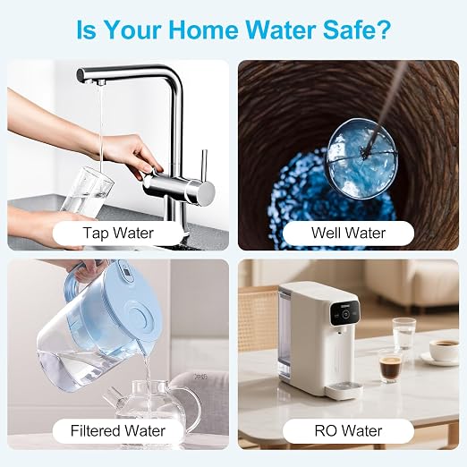 Water Test Kit - TDS Meter, 20 Test Strips (8 in 1), User Action Guide & 2 Record Sheets. Digital Water Tester for Home, Tap & Well Drinking Water.