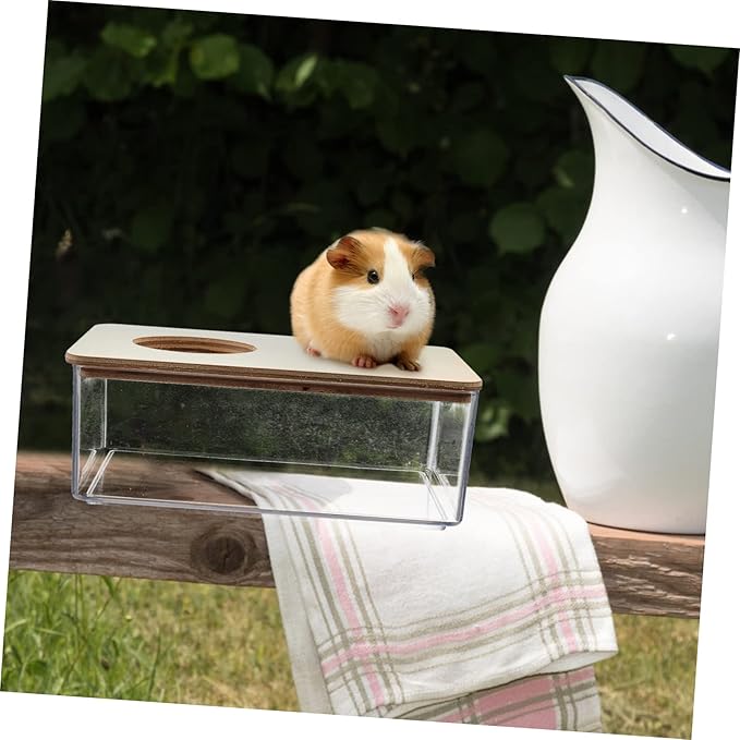 GANAZONO Large Hamster Sand Bath Reusable Chinchilla Dusting House for Hamster Gerbil Mouse Rat Chinchilla Portable Pet Bathing Box