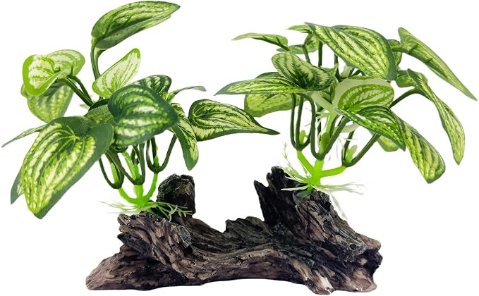 Fish Tank Decor, Aquarium Plants, Reptile Tank Accessories | Artificial plant decorations for aquariums and amphibian habitats, providing both hiding spots and decoration. Type-D