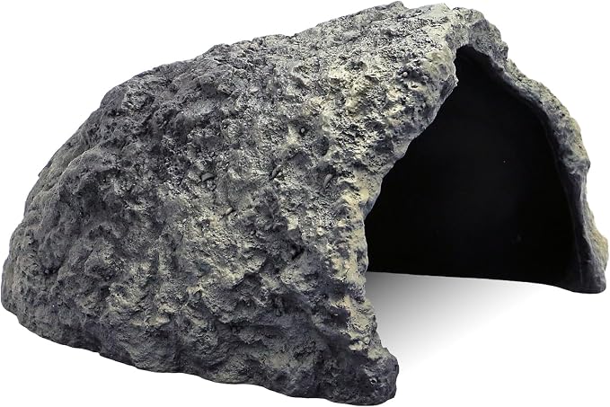 Rock Cave Habitat Hidden for Reptile and Amphibians.Terrarium & Aquarium Decor, Reptile hideout Hide Cave, Perfect for Bearded Dragons,Lizards,Snakes,Turtles,Geckos,Tortoises,Small Animals -Large Size