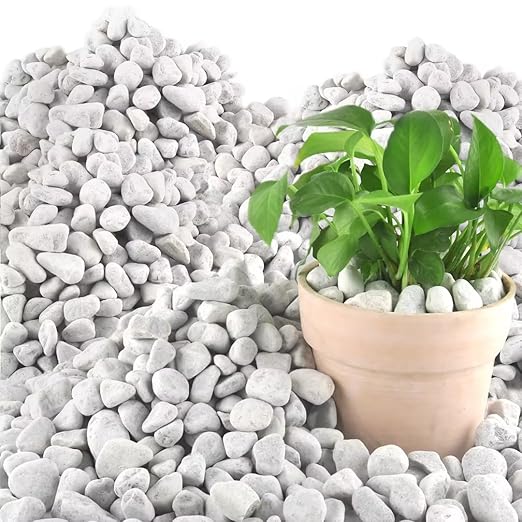 Mulctun 45LB Natural Grey Gravel, 0.8"-1.8" River Rocks,Decorative Pebbles for Indoor Outdoor Planters, Terrarium Rocks in Bulk,Aquarium Gravel for Pathways Backyard Walkways Landscaping Fish Tank