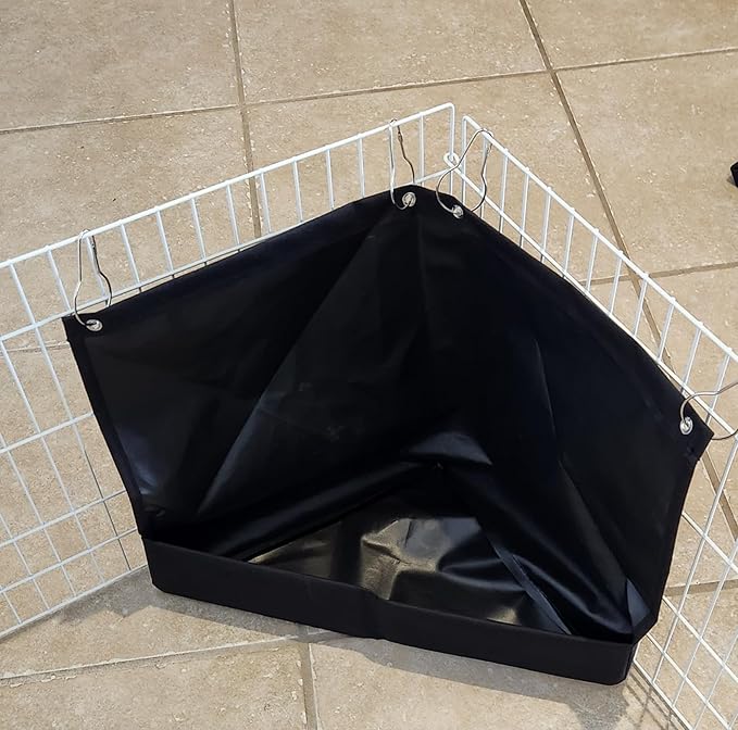 Hayzee Original Guinea Pig Hay Holder Feeder Litter Box Less Mess Encourages Natural Burrowing Instincts and Provides Ample Supply of Hay to Guinea Pigs and Rabbits (Black, Corner Triangle)
