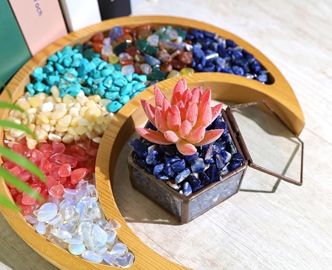 QINJIEJIE 0.9Lbs Blue Sodalite Rocks for Plants Vase Filler Small Gravel Bulk Irregular Shaped Decorative Aquarium Stones Terrarium Pebbles Landscaping Sand Crystal Chips Fish Tank Decorations