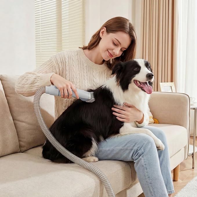NEWBULIG 5-in-1 Pet Grooming Vacuum Kit, 2.5L Dust Cup, 3 Suction Modes and 5 Groomer Tools, Dog Clippers with Cordless Low Noise for Cats, Dogs Other Animals Hair Trimmer