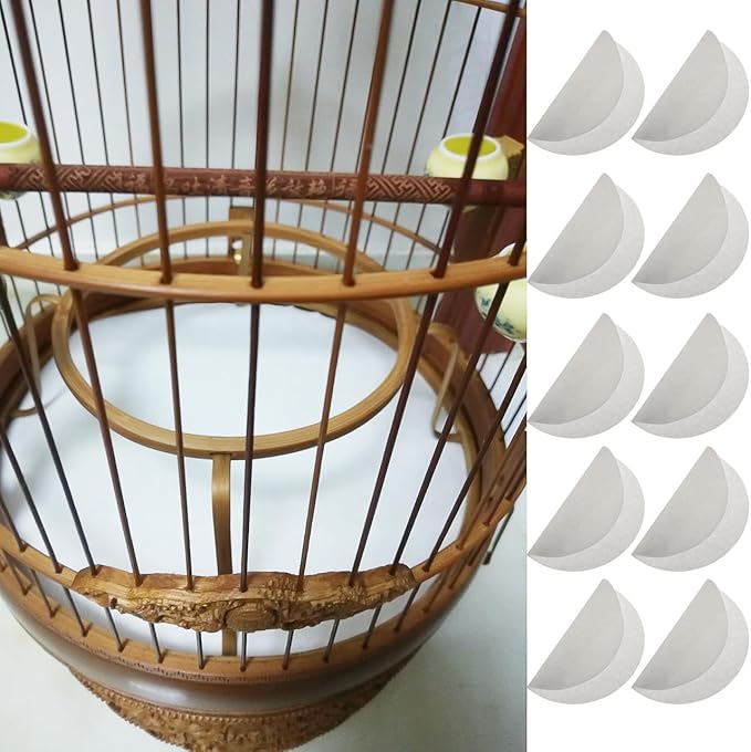 UPKOCH Bird Cage Liner Papers Disposable Cushion Pads 11.81X11.81 Inch Absorbent Waterproof Pet Cage Mats for Parrot and Round Bird Cages Indoor Use
