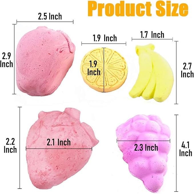 Hamiledyi 5 Pcs Chinchilla Lava Blocks Fruit Shaped Rabbit Chew Toys Bunny Lava Teeth Grinding Square Stone Small Animal Mineral Calcium Stone for Hamsters Rabbit Chinchillas Squirrel Mouse Rat Parrot
