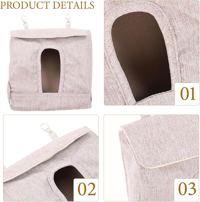 Balacoo Rabbit Hay Feeder, Guinea Pig Hay Bag Hanging Rabbit Feeder Storage for Guinea Pig, Bunny, Chinchillas, Hamsters and Small Pets and Animals (Grey, M)