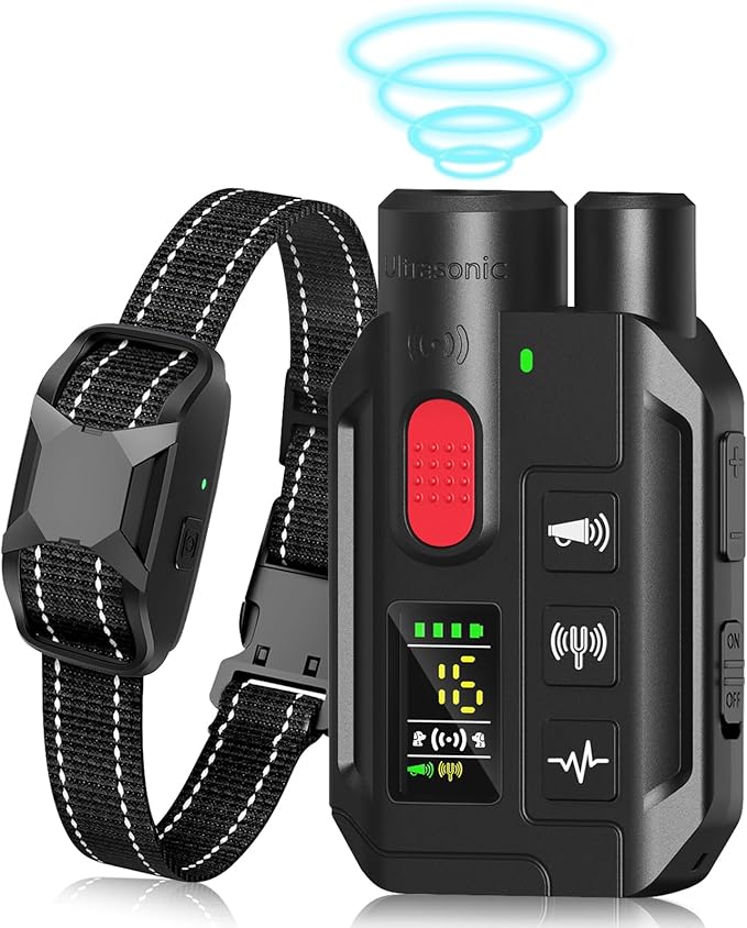 Dog Shock Collar with Remote Control,2000FT Range Dog Training Collar with 4 Training Modes,IP67 Waterproof Dog Bark Collar for Small Medium and Large Dogs(8-150lbs) (Black)