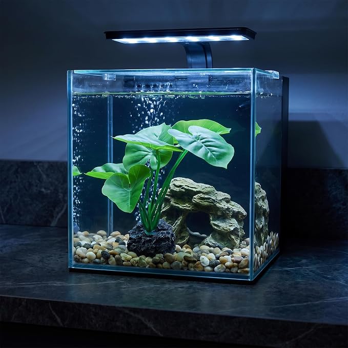 Betta Plants,Lotus Leaf Betta Fish Plants Fish Hides | Green Plants for Betta Fish Tank Decorations for Goldfish,Reptile (6 Inch)