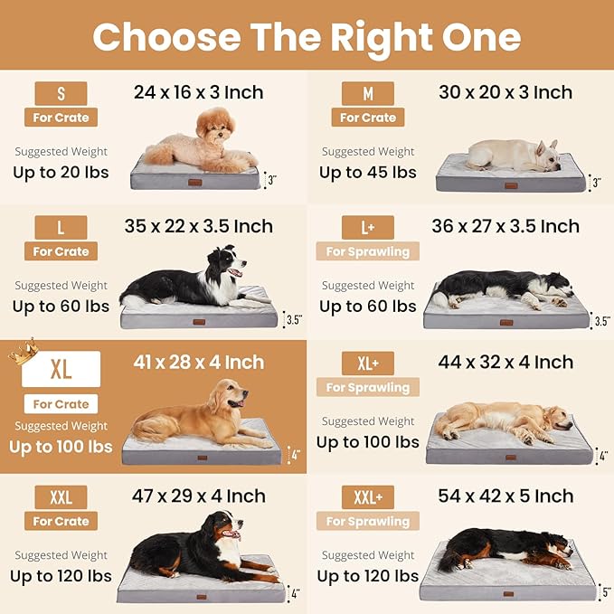 OhGeni Orthopedic Waterproof Dog Bed for Large Dogs, Machine-Washable Removable Cover in Easy-Clean Fabric, High Density Foam & Easy-Carry Handle, Suitable for Crate, 41 inch (Pink)