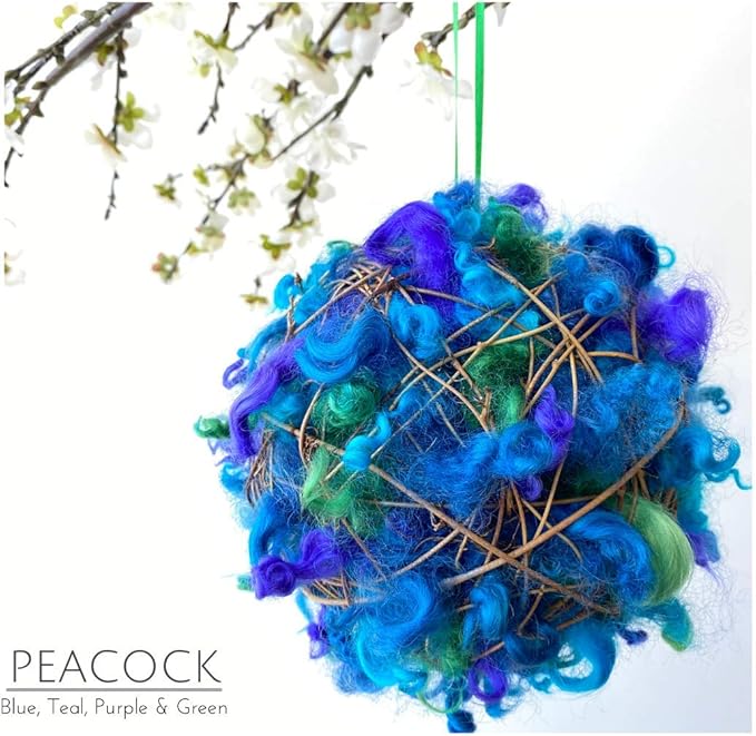 Deluxe Refillable Wild Bird Nesting Ball - Natural Wool Nesting Material Dispenser - Birder Garden Decor Gift