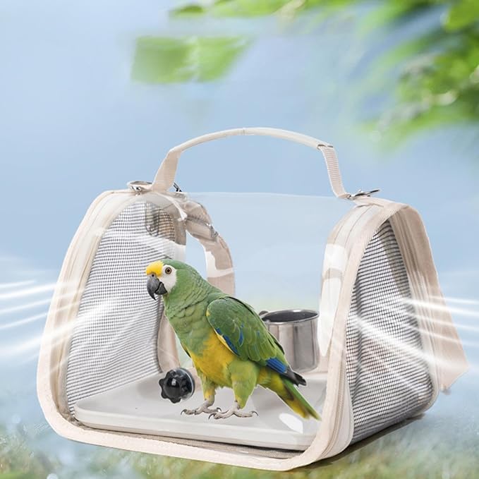 Bird Travel Cage - Bird Backpack with Perch for Transporting,Outdoor Cockatiel Bag - for Parrot Parakeet Cockatiel Conure Cockatoo Outdoor Travel Camping Road Trip Vacation