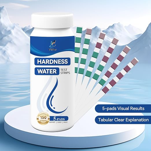 Water Hardness Test Kit with 5-Pads（150strips） | Upgraded 5-pads,Hard Water Test Strip,Tap/Well/Pool/Spa/Softener/Drinking, Accurate0-425ppm