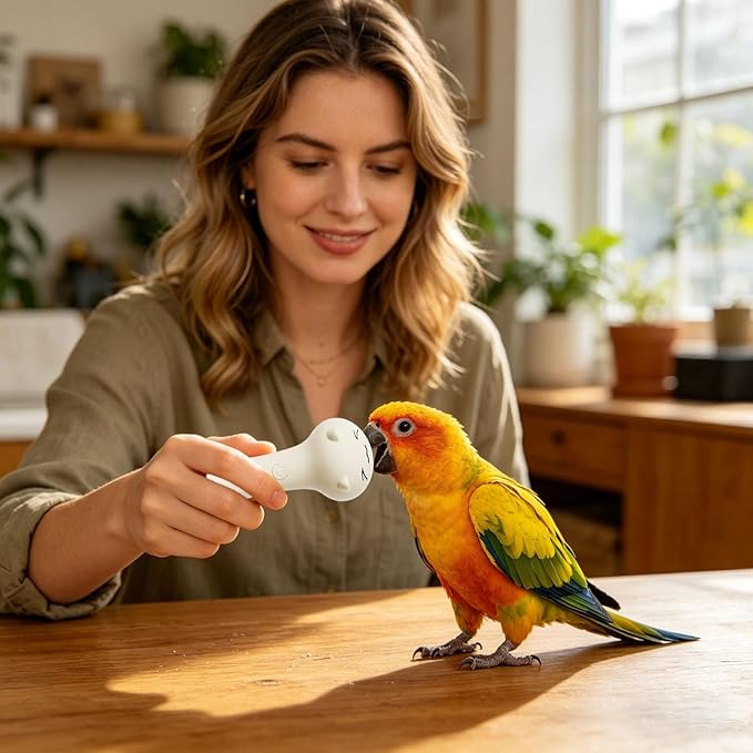 Pet Claw Grinder - Rechargeable Grooming Tool Nail Polisher, Bird Beak Trimmer, for Dog Cat Parrot Conure Cockatiel Budgies Lovebirds Macaw (White)