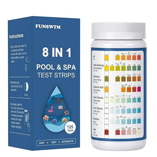 8 in 1 Salt Water Pool Testing Kit, 125PCS Pool Salt Test Strips | Salt pool test strips detect salt salt, pH, chlorine, bromine, alkalinity, hardness, CYA in pool hot tub spa saltwater pool