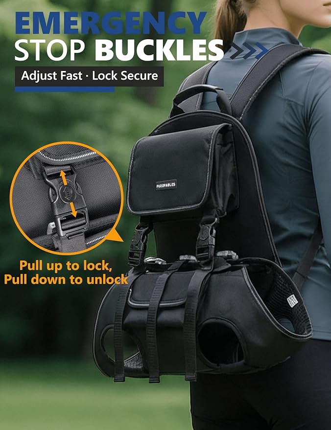 Dog Backpack Carrier(18-30lbs), Pet Lift Carrier for Medium to Large Dogs, Breathable Mesh Comfortable Adjustable Straps,Lightweight Travel Backpack for Pet Disabled, Injuries, Hiking
