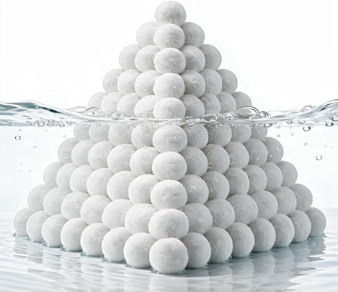 White Pool Filter Balls - 1.5 lbs Filter Balls for Sand Filter | Replaces 50 lbs Pool Filter Sand, Easy to Clean, High Efficiency Pool Filter Media for Pools, Aquariums and Ponds