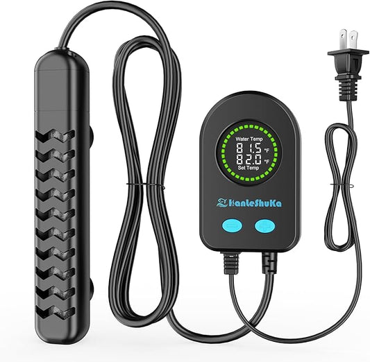 300W Submersible Fish Tank Heater for 40-70 Gallon with Auto Shut-Off When Leaving Water—Aquarium Heater, Dry-Burn & Overheat Protection, Smart LED Display for Freshwater Saltwater Turtle