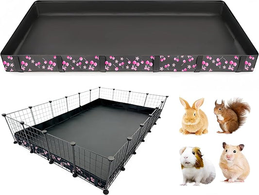 DZWLKJ Guinea Pig Cage Liner,Washable Tarp Bottom Base,Cherry Graphic,48"x72", Reusable for Rabbit, Chinchilla, Hedgehog, Ferret & Other Small Animals.