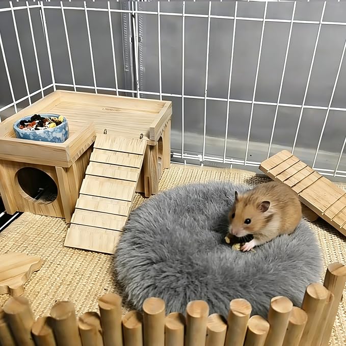 Guinea Pig Bed 4PCS Fleece Mats Hamster Cage Liner Washable Bedding Cage Accessories for Chinchilla Rat Hamster Squirrel Sugar Glider Ferret