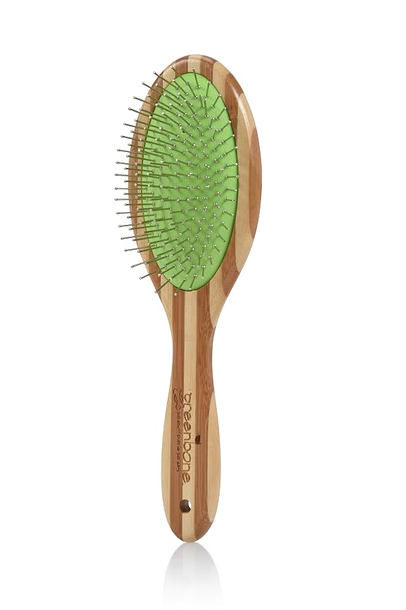 Greenbone Pet Spa Slicker Brush - All-Natural Bamboo Pet Grooming Tool - Entirely Made from Sustainable Bamboo for Dogs & Cats