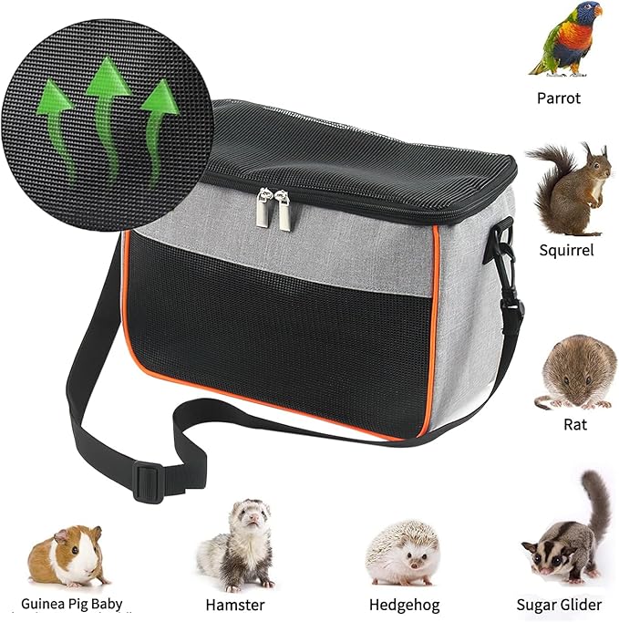 haozaikeji Guinea Pig Carrier Bag Portable Rabbit Travel Bag Breathable Small Animal Outgoing Pouch Hamster Carrier with Pad