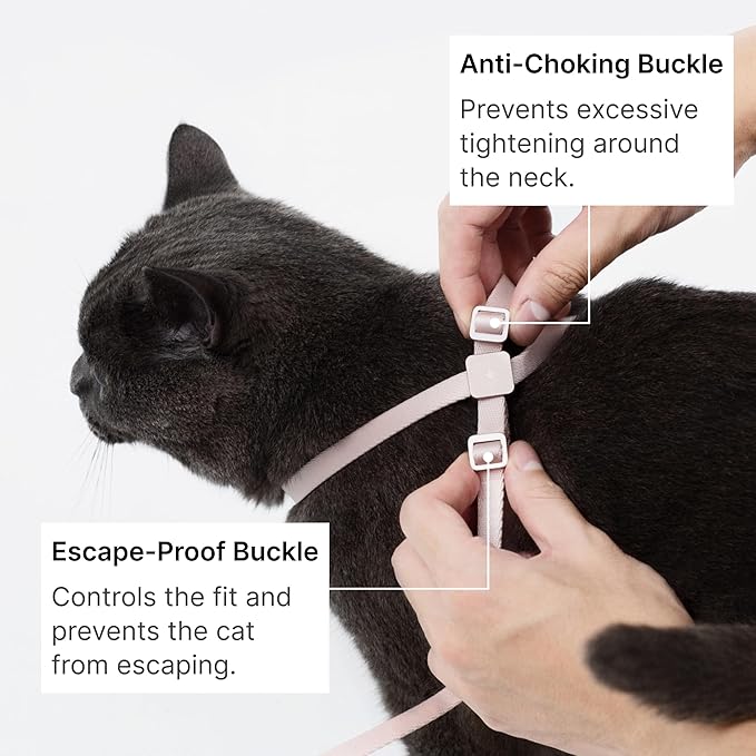 Cat Harness and Leash Set, Escape Proof Cat Harness Lightweight Leash with Padded Handle, Adjustable Leash Harness for Kitten>4lbs Small Large Cats Walking Training (Sierra Blue, S)