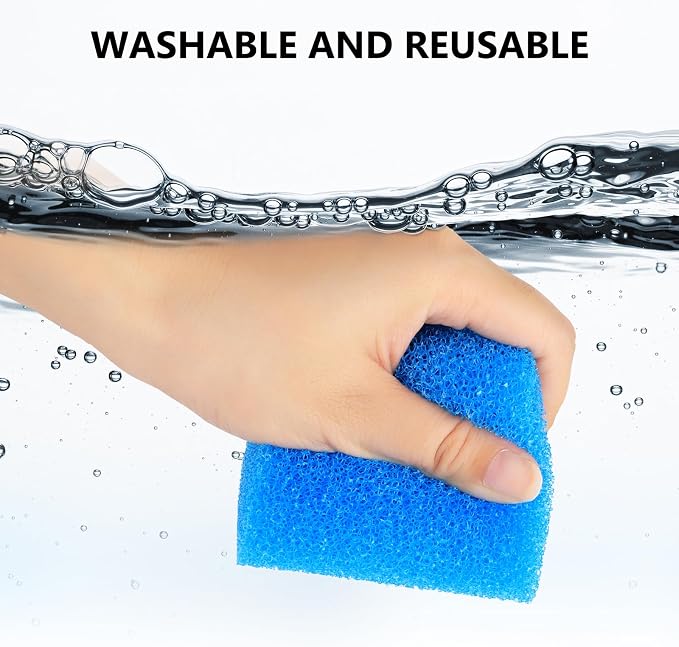 fishkeeper Replacement Filter Sponge for Aquariums, 3 Pack | Washable and Reusable Biological Filter Sponge Media