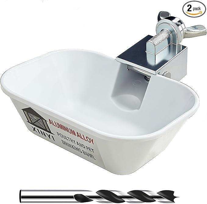 XINYI 2pcs Aluminum Alloy Chicken Water Cups, Automatic Metal Chicken Water Feeder for Dog, Cat, Bunnies, Ferret, Hamster, Guinea Pig, Chinchillas, Mice, Rats, Goat, Bird, Rabbit Water Bowl