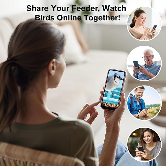 Smart Bird Feeder with Camera Solar Powered, AI Birds Species Identification, 2.5K HD Video Bird House with Camera for Outside, Weatherproof Design Ideal Gifts for Christmas, Bird Lovers, Blue