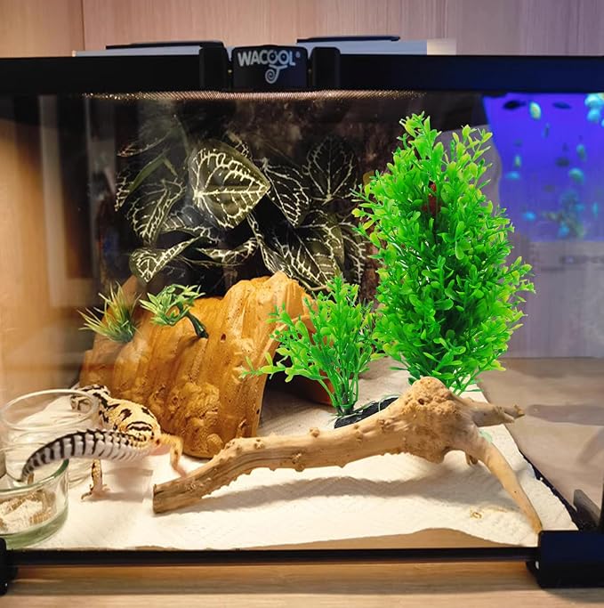 PINVNBY Artificial Aquarium Plants Decorations,Plastic Fish Tank Plant with Base Set Betta Fish Tank Accessories(Green)