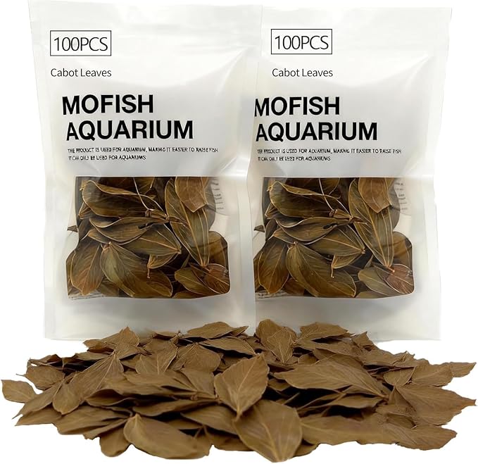 200Pcs Indian Almond Leaves Kabo Leaves Aquarium Decor Water Conditioner | Sealed Package,for Betta Fish Shrimp Goldfish Guppy,Betta Fish Tank Decor,Balance PH,Natural Tannins,Axolotl Tank Accessories