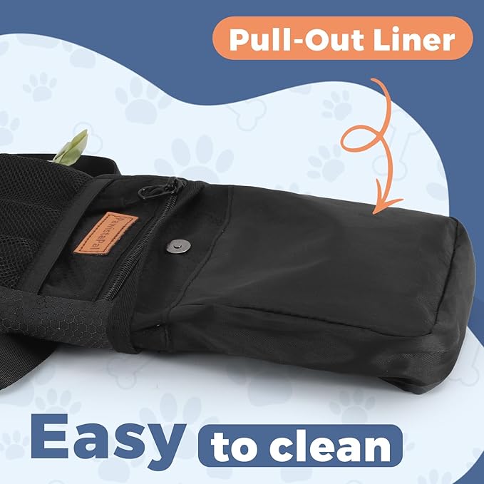 Dog Treat Pouch for Pet Training, One-Hand Magnetic Closure, Hands-Free Treat Bag with Silicone Liner, No Mess No Smell