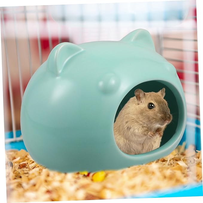 BESPORTBLE Adorable Small Pet Hideout Cozy Ceramic House for Hamsters Gerbils Small Animals Lightweight Design for Easy Placement Sleeping Nest for