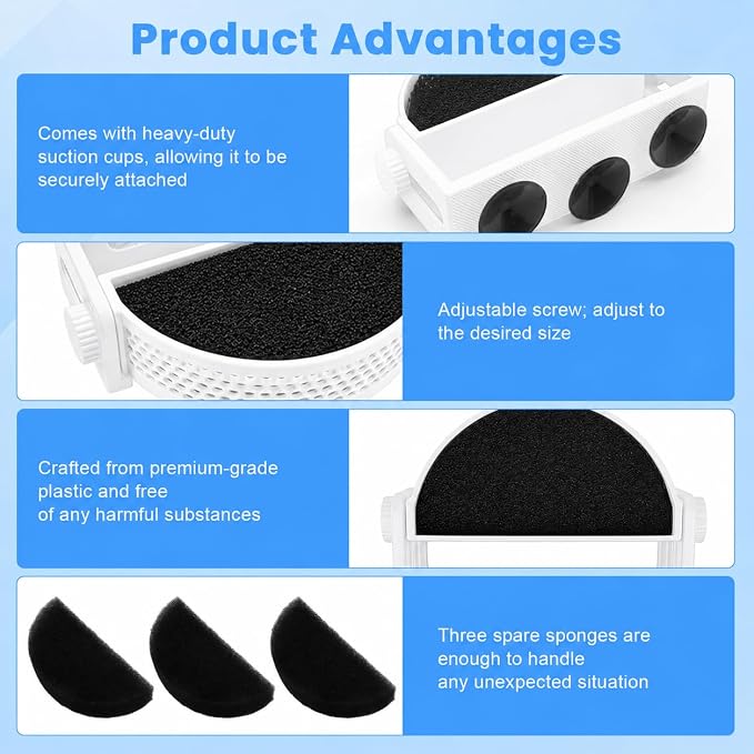 Aquarium Filter Baffle, Slow Flow Design, Fish Tank Flow Controller with 3 Suction Cups and 3 Sponge for Betta Fish Shrimp Tanks, White