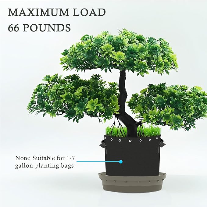 Self-Watering Base with Visible Water Level,5-Pack,Keeps Leaves and Flying Insects Out,Maintains Water Quality, Brown.(Without Wheels).