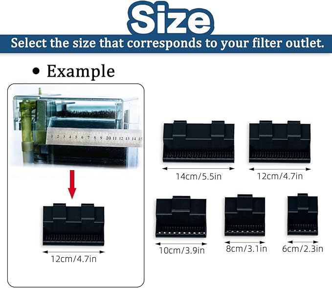 HOZOE Aquarium Filter Baffle, Fish Tank Accessory, Helps Maintain a Calm Water Surface and Slow Down Water Flow, Fish Tank Filter Flow Controller, Suitable for Most Hang-On-Back Filters. (6 CM)