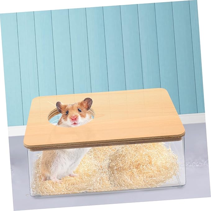 GANAZONO Large Hamster Sand Bath Reusable Chinchilla Dusting House for Hamster Gerbil Mouse Rat Chinchilla Portable Pet Bathing Box