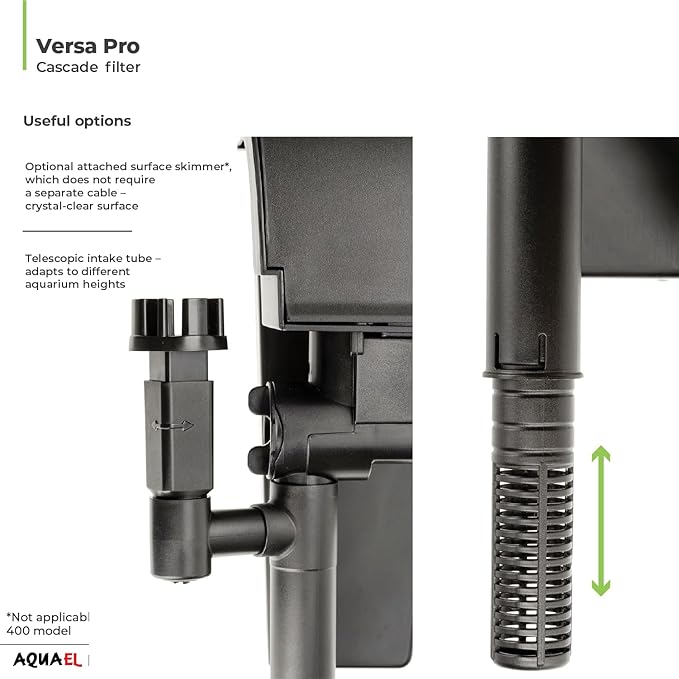Aquael Versa Pro 20 Power Filter - Hang On Back Filter for Aquariums