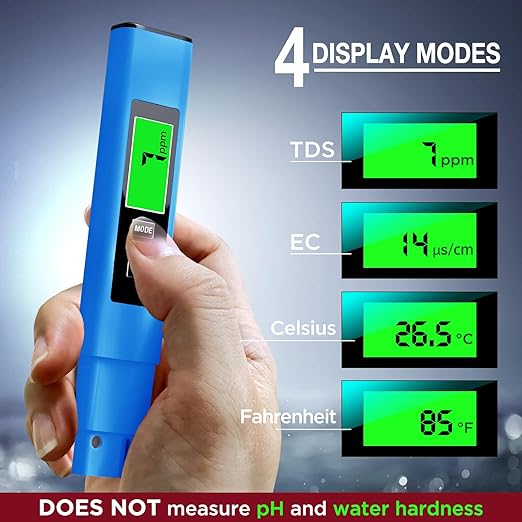 2025 All-New 4 in 1 Tds Meter Digital Water Tester - Accurate and Reliable TDS EC & Temp(°C,°F) Meter - 0-9999ppm - Professional Testing for Drinking Water, RO/DI System, Aquariums etc