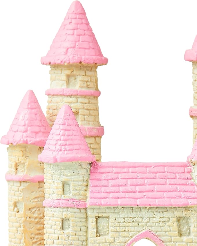 Aquarium Princess Castle Decoration - 4.09" x 3.14" x 5.03" Resin Castle Hideout, for Fish Tank and Aquarium Decoration