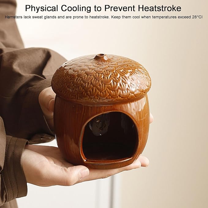 Hamster Hideout, Ceramics Hamster CageHabitat,Hamsters Houses and Hideouts for Syrian Dwarf Hamsters Guinea Gerbils Lemmings or Other Similar-Sized Small Pet Small Animal Bed (Pinecone-Shaped)