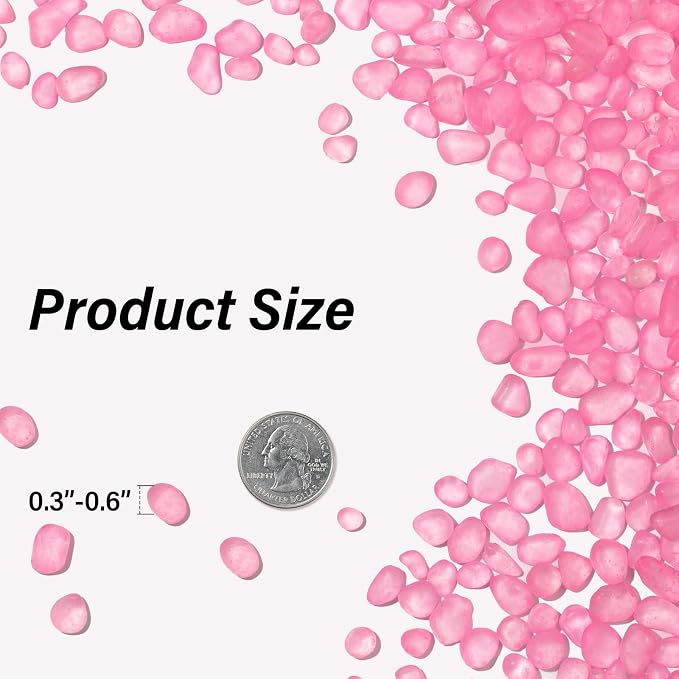 QEQEKAKA Sea Glass Stones for Crafts 0.5LB Rose Red Pebbles Gemstones Bulk | Small Glass Stones for Beaching Wedding DIY Decor Aquarium Turtle Tank Vase Filler (187g/6.6oz)