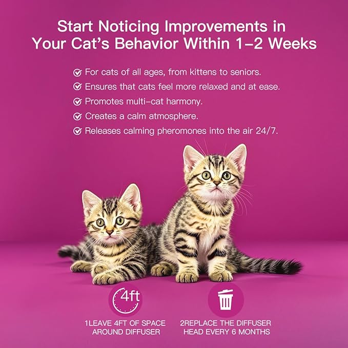 Cat Pheromones Calming Diffuser Premium Pheromone Diffuser for Cats - Cat Pheromones Diffuser - Cat Calming Diffuser - Cat Calming Pheromone Diffuser (Grey)